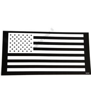 United States 50-Star Flag, Black and White Vinyl Bumper Sticker 7.5x3.75